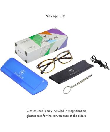 VisionGlobal Blue Light Blocking Glasses for Women - Stylish Square Frame Anti Eyerain +1.75 Magnification Perfect for Computer & TV Use - Buy Online on GoSupps.com