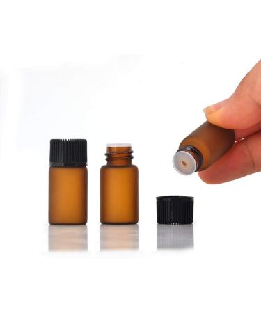 Enslz 50 Empty Amber Glass Bottles for Essential Oils - Refillable 3ml Brown & Transparent - Ideal for DIY & Travel - Buy Online on GoSupps.com