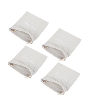 Beavorty 4pcs Hair Dryer Storage Bag Travel Hair Dryer Bathroom Shower Bags Hair Dryer Organizers Drawstring 33x30cm Light Grey