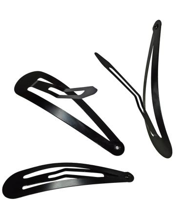 30 Pcs Black Snap Hair Clips 3.1 Inch Big Size Barrettes for Women - No Slip Metal Snap Hair Pins - Buy Online on GoSupps.com