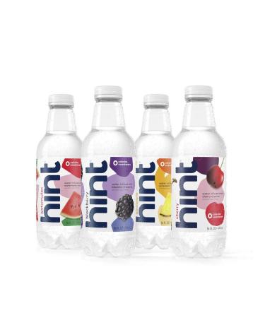Hint Water Best Sellers Pack (Pack of 12), 16 Ounce Bottles, 3 Bottles Each of: Watermelon, Blackberry, Cherry, and Pineapple, Zero Calories, Zero Sugar and Zero Sweeteners 4-Flavor Best Sellers Pack