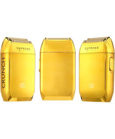 Supreme Trimmer Crunch Men's Foil Shaver STF602 - Waterproof Electric Razor for Short Hair & Stubble | 150-Minute Run Time | Ideal for Barber Use | Gold - Buy Online on GoSupps.com