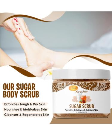 Buy SPA REDI Sugar Body Scrub - Milk & Honey 16 Oz | Exfoliating & Moisturizing Body Exfoliator for Smooth Glowing Skin | International Shipping Available - Buy Online on GoSupps.com