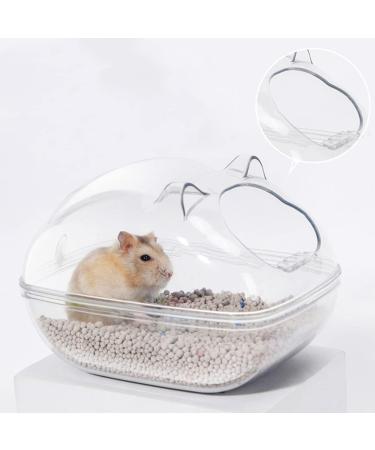Timeshunall 1 Pcs Hamster Bathroom Washroom Clear Toilet Box Sand Bath Container Cute Hamster Bathroom for Small Animal Hamster Gerbil - Buy Online on GoSupps.com