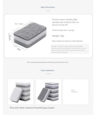 ShuWen Kitchen Cleaning Sponges Cleaning Sponges in Bulk Non Scratch Sponges Dishes PadOdor-Free Scouring Pad Suitable Washing Kitchen Dishes Bathroom Dishwashing Sponge Along - Buy Online on GoSupps.com