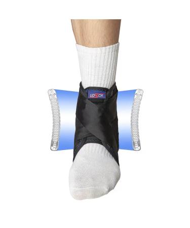USDCH Men's and Women's Ankle Stabilizer with Removable Metal Spring Support for Swollen Ankles Achilles Tendon and Injured Ankle Recovery Adjustable Metal Support for Ankle Stabilization for Running Volleyball and Basketball Sports Medium