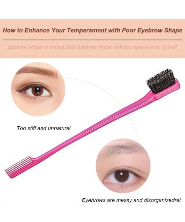 Hair Styling Comb Set 3 Pieces Hair Brush Teasing Comb Double Sided Hair Edge Brush Rat Tail Comb Plastic Bristle Hair Brush for Hair Slicking Pink - Buy Online on GoSupps.com