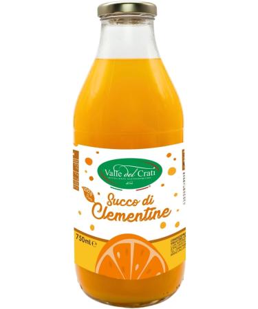 Valle del Crati Clementine Juice 100% Pure No Added Sugars and No Colourings or Preservatives Delicious and Refreshing Juice 6 bottles of 720ml - Buy Online on GoSupps.com