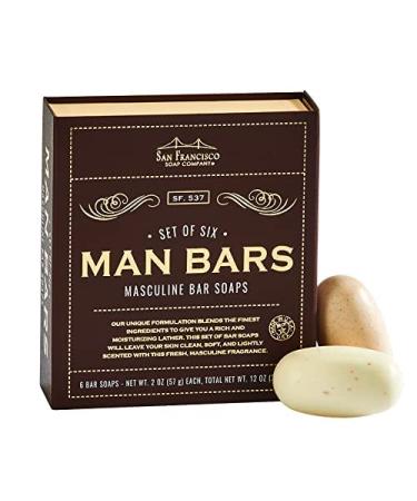 San Francisco Soap Men Soap Gift Set - 6 Manly Fragranced 2 Ounce Bars - Buy Online on GoSupps.com
