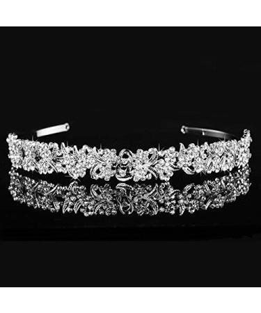 Handmade Crystal Rhinestone Flower Tiara Headband for Bridal Wedding Events - Buy Online on GoSupps.com