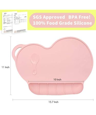 Food Catching Baby Placemat - Silicone Reusable Travel Mat for Kids - Non Slip Washable - Pink - Buy Online on GoSupps.com