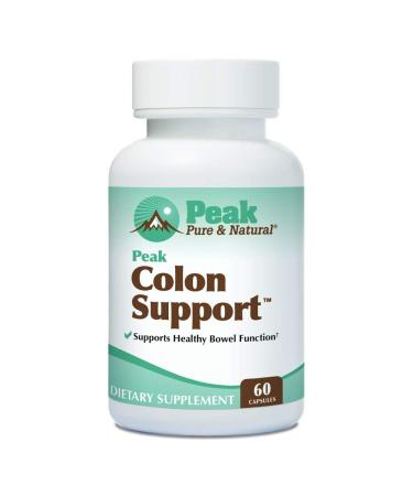 Peak Colon Support from Peak Pure & Natural Colon Support Supplement for Men and Women - Colon Cleanser and Bowel Movement Supplement for Digestive Health - Colon Detox and Cleanse - 60 Capsules