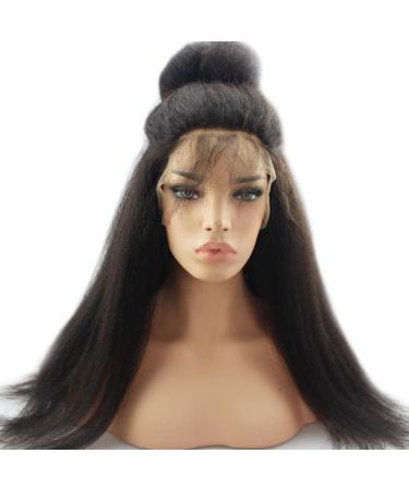 Wigs just real hair long hair long kinky Stront lace front gigs pre plucked 13 * 4 with curly bob wigs for black women gluely natural black hair 130% density 26inch black