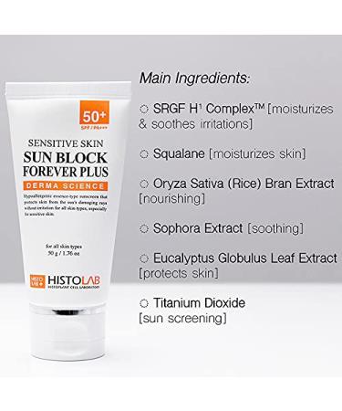 Histolab Sun Block Forever Plus SPF 50+/PA+++ for Sensitive Skin - Korean Skin Care - Buy Online on GoSupps.com