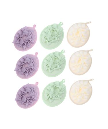 Housoutil 9pcs Loofa Bath Puff Sponge Shower Sponge Cleaner Bath Flower Bath Bubble Net Shower Scrubber Ball Shower Body Sponge Body Wash Sponge Long Handle Bath Ball Soft Gloves
