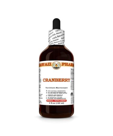 Cranberry (Vaccinium Macrocarpon) Dry Berry Tincture, Made in Hawaii, All Natural, Vegan, Pure Liquid Extract - 4 fl.oz 4 Fl Oz (Pack of 1)