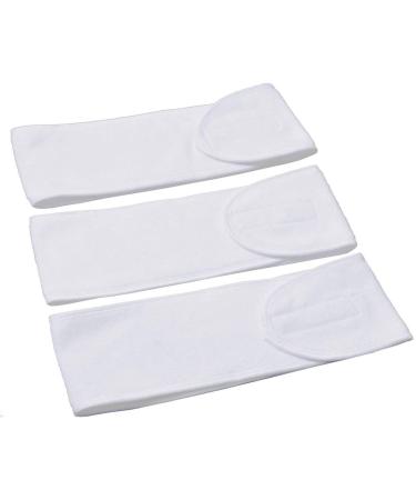 Queta Hair Band for Makeup | Adjustable Terry Cloth Cosmetic Headband (3pcs White) - Best Hair Protection with Velcro Fastener - Buy Online on GoSupps.com