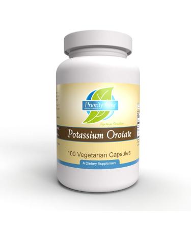 Priority One Vitamins Potassium Orotate 100 Vegetarian Capsules - Highly-Absorbable - Healthy Carbohydrate and Energy Metabolism* - Supporting a Healthy Cardiovascular System.*