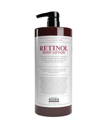 Rosen Apothecary Anti-Aging Retinol Body Lotion 960ml/32 fl oz - Caffeine Firms Skin, Boosts Collagen for Youthful Glow - Buy Online on GoSupps.com