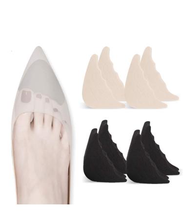 4 Pairs Toe Filler Inserts Adjustable Toe Plug Reusable Shoe Filler for Too Big Shoes for Women Men Unisex Pumps Flats Sneakers - Black + Beige - Buy Online on GoSupps.com