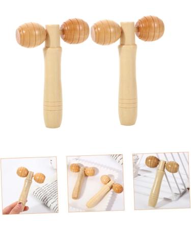 GLEAVI Hand Tool - 2-Piece Roller Massage Hammer | Wooden Scroll Wheel Portable Roller (11x3.8CM) for Relaxation and Pain Relief - Shop Internationally - Buy Online on GoSupps.com