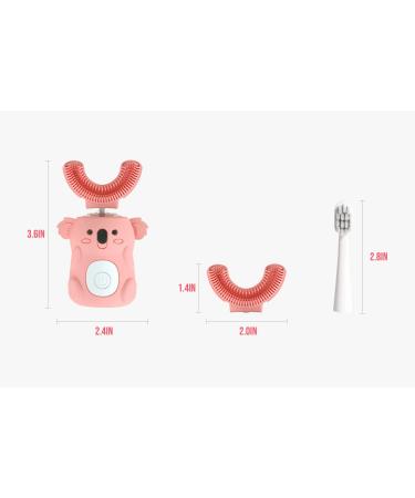 Kids Electric U-Shaped Toothbrush with 3 Brush Heads | 3 Cleaning Modes & Timer | Ages 2-8 | Toddler Automatic Toothbrush (Pink) - Buy Online on GoSupps.com
