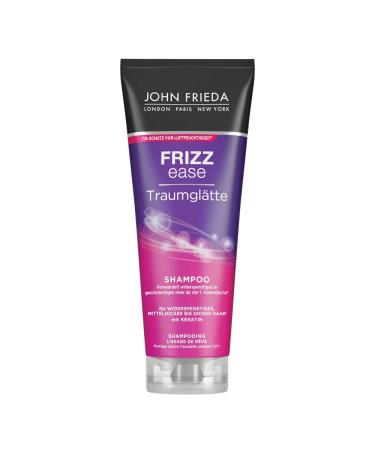 Guhl Ikebana John Frieda Frizz Ease dream smoothing shampoo contents 250 ml hair straightener & 72 hour moisture protection with keratin for unruly medium to thick hair 250 ml 1er Pack