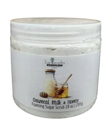 OATMEAL MILK & HONEY Exfoliating Foaming Sugar Body Scrub 10 oz jar