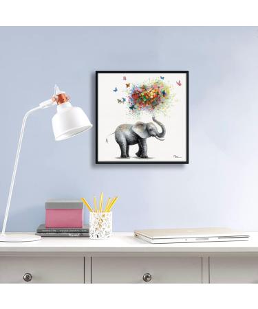Yidepot Cute Cat Canvas Wall Art | Funny Kitty-Cat Babies Painting | Black Wood Frame | Girl's Bedroom Decor | 30x30CM Framed - Buy Online on GoSupps.com