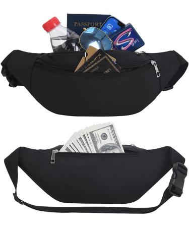 Shop Bawnbag Waterproof Belt Pocket Hip Bag - Ideal for Sports Hiking & Travel - Black Nylon Belt Bag for Men & Women - Buy Online on GoSupps.com