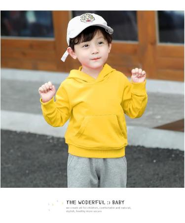 Taigood Kids Hoodie Sweatshirt | Boys Girls Warm Top | 5-6 Years | Yellow - Buy Online on GoSupps.com