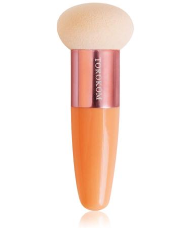 TOROKOM 1Pcs Makeup Sponge Foundation Sponge Blender Beauty Cosmetics Puff Sponge Makeup Brush Tool with Handle for Foundation Powder Concealer Beauty Products (Skin Colour)