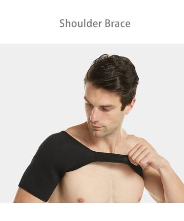 Shoulder Brace for Men & Women | Support for Torn Rotator Cuff | Compression Sleeve for Pain Relief & Stability | Adjustable Shoulder Immobilizer - Black - Buy Online on GoSupps.com