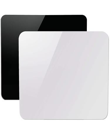 ZOENHOU 2 PCS 12 x 12 Inch Acrylic Reflective Display Backdrop Board, Black and White Props Background Board for Photography Tabletop, Acrylic Plexiglass Sheet for Professional Product Photo Surface White&Black
