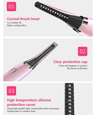 dijiusidy Electric Eyelash Curler Portable Hand Type Heated Rechargeable Silicone Cover Curling Brush Office Makeup Tools White - Buy Online on GoSupps.com