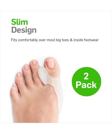 NatraCure Gel Big Toe Bunion Guards & Toe Spreaders - Pain Relief for Crooked, Overlapping Toes - Protector & Corrector Set for Pressure & Alignment - 2 Pack - Buy Online on GoSupps.com