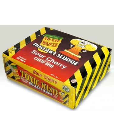 Toxic Waste Chew Bars & Drums Full Boxes Bulk Ultra Sour Tiktok Trend (Toxic Waste Cherry Chew Bar) - Buy Online on GoSupps.com