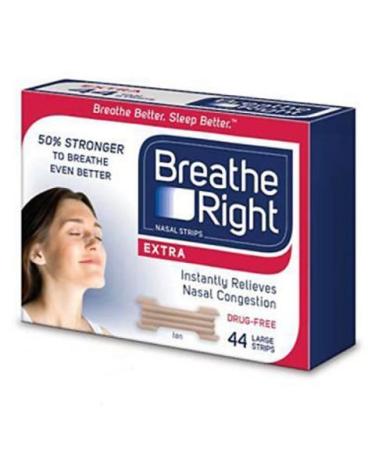 Breathe Right Extra Strength Nasal Strip 44 Count (Pack of 3) (Breathe-fh