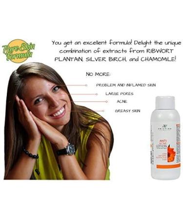 100% Natural Anti Acne Lotion with Ribwort Plantan Silver Birch and Chamomile Tightening and Acne Prevention Lotion 150 ml. - Buy Online on GoSupps.com