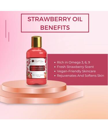 Buy Strawberry Body Oil - Natural Hydrating & Moisturizing Body Oil for Women | Long Lasting Fragrance | Vegan | 4 fl. oz International Shipping - Buy Online on GoSupps.com