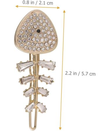 Beatifufu Fish Bone Shaped Hair Clips Girls Rhinestone Hairpins Cute Hair Barrettes Fishbone Hair Decoration Parties Holidays - Buy Online on GoSupps.com