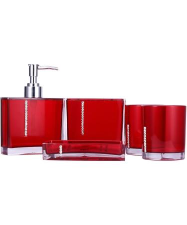 Syrisora 5pc Acrylic Bathroom Accessories Set | Bath Cup Toothbrush Holder Soap Dish - Stylish & Durable International Shipping - Buy Online on GoSupps.com