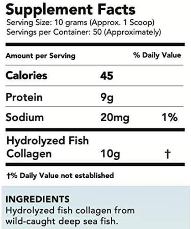 Premium Anti-Aging Marine Collagen Powder 17.6 Oz | Wild-Caught Hydrolyzed Fish Collagen Peptides | Type 1 & 3 Protein Supplement for Skin, Hair, Nails | Amino Acids | Paleo Friendly - Buy Online on GoSupps.com