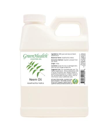 GreenHealth NEEM Oil - 100% Pure Cold Pressed 16 fl oz