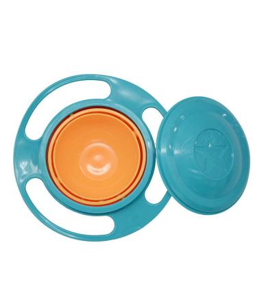 Excras Baby Gyro Bowl 360 Rotation Spill Resistant Gyroscopic Bowl with Lid Toy Tableware for Kids Toddlers