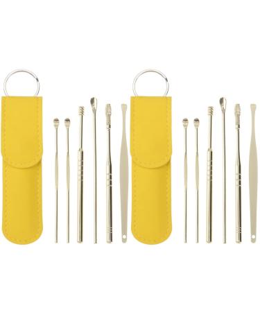 Healifty Ear Cleaner Ear Cleaner Stainless Steel Cleaner 2 Sets of Ear Wax Removal Tool Ear Ceaning Spoon Ear Ear Picks Spiral Ear Cleaner Stainless Steel Cleaner Stainless Steel Cleaner 11.5X2.7X1cmx2pcs Goldenx2pcs