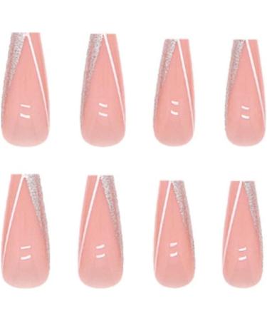RUNRAYAY Pink French Fake Nails - Sequins Splicing Press On False Nails Kit for Women and Girls - Buy Online on GoSupps.com