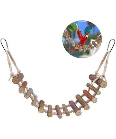 Zyyini Parrot Swing & Bird Toys: Wooden Ladder Rope Bridge for Lovebirds African Grey Cockatiels | Pet Training Essential - Buy Online on GoSupps.com