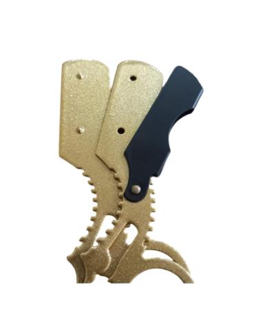 Premium Stainless Steel Double Ring Barber Shaving Razor - Safe & Stylish Beard Trimmer for Men & Women - Black & Gold with Pouch | International Shipping Available - Buy Online on GoSupps.com