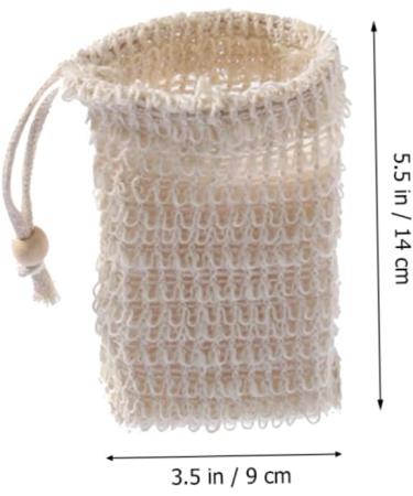 Baluue 12 Pcs Soap Bag Soap Foam Net Bar Soap Saver Bubble Foam Net Soap Net Cotton Linen Beige - Buy Online on GoSupps.com
